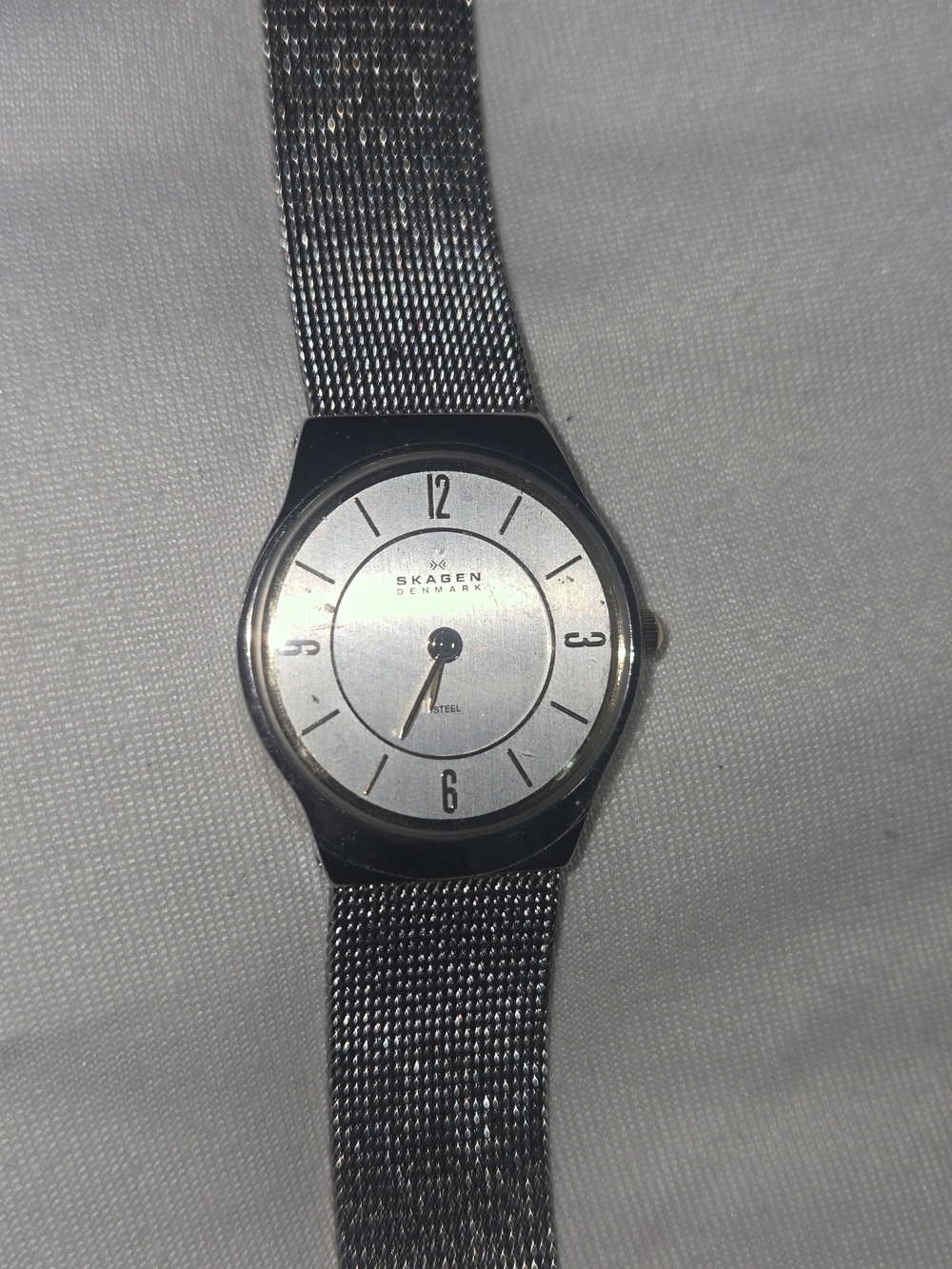 Skagen Silver Mesh Strap Minimalist Watch
